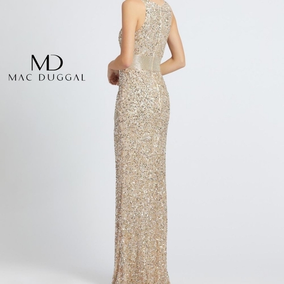 Mac Duggal 4950 Sleeveless Sequined Dress 16 NWT - Picture 3 of 6